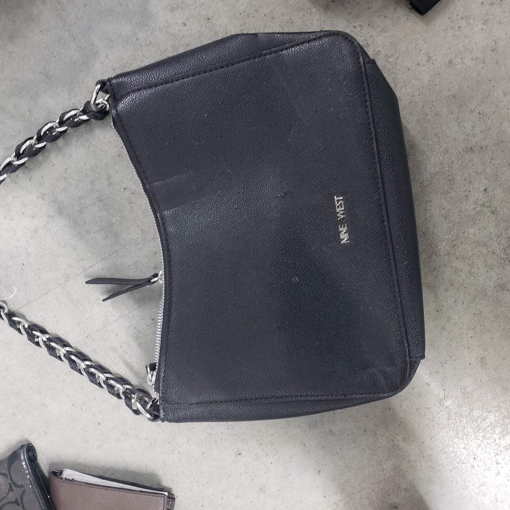 Nine West Black Shoulder Bag with Chain Detail